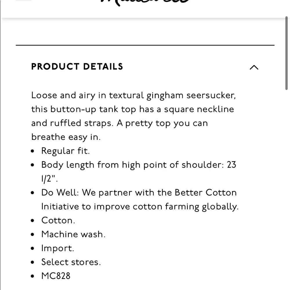 Madewell Gingham Seersucker Ruffle Sleeve Top - Picture 6 of 8